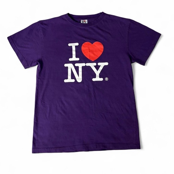 Purple I Love NY Women's Short Sleeve Tee - Picture 1 of 4
